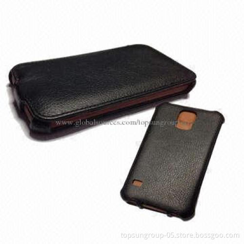 PU Leather Flip Cover for Samsung S5, Classic Hot Press Folio Stand Leather